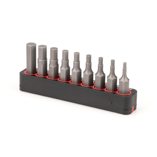 1/4 Inch Hex Bit Set With Rail, 9-Piece (5/64-1/4 In.)